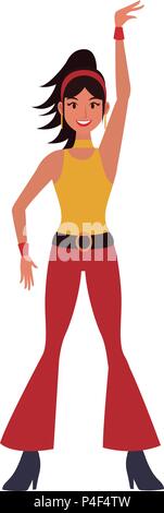 Discoteca donna cartoon Illustrazione Vettoriale