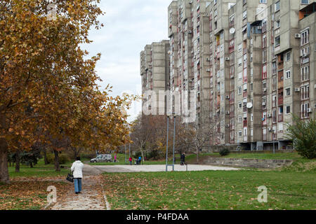 Belgrado, Serbia, alloggi prefabbricati estate alla Ulica Yurija Gagrina a Belgrado Nuova Foto Stock