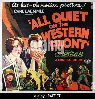 Pellicola originale titolo: tutto tranquillo sul fronte occidentale. Titolo inglese: tutto tranquillo sul fronte occidentale. Regista: Lewis Milestone. Anno: 1930. Credito: Universal Pictures / Album Foto Stock