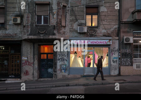 Belgrado, Serbia, bridal shop nelle vicinanze della piazza Zeleni Venac Foto Stock