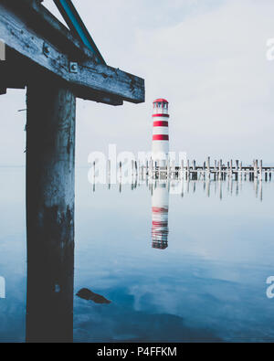 Faro in Podersdorf am See presso il lago di Neusiedl Foto Stock