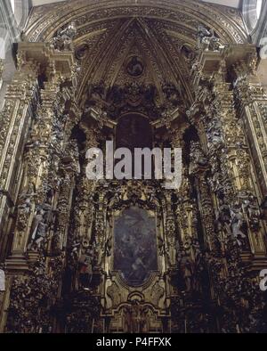 RETABLO CHURRIGUERESCO en la Capilla o altare DE LOS REYES- S XVIII. Autore: Jerónimo de Balbás (d. 1748). Posizione: Catedral, CITTÀ DEL MESSICO. Foto Stock