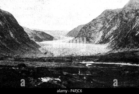 Il Gostedal o Jostedal o ghiacciaio Jostedalsbreen, Norvegia (il più grande in Europa continentale) come era nel 1914 Foto Stock