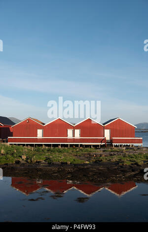 Red cabine a BUD, Norvegia. Foto Stock