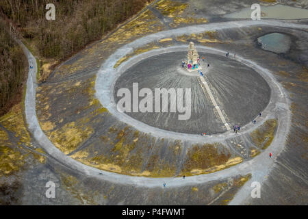 Halde Rhein-Elbe con il Himmelstreppe, Himmelsleiter, artwork da Herman Prigann a Gelsenkirchen in NRW. Gelsenkirchen, Ruhrgebiet, Nord Rhine-West Foto Stock