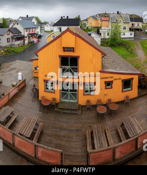 L'isola comunità di Skrova, Isole Lofoten in Norvegia. Foto Stock