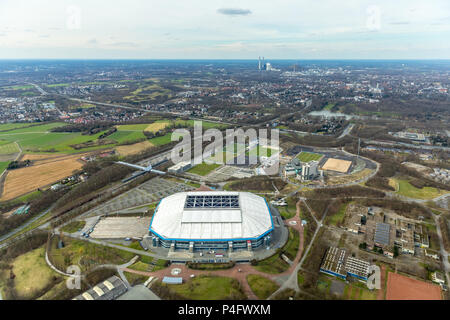 Campo Schalker, Arena su Schalke, Veltins Arena, medicos.AufSchalke Reha GmbH & Co. KG, motivi di S04 Schalke associazione con la ricostruzione di Foto Stock