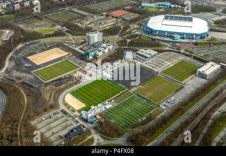 Campo Schalker, Arena su Schalke, Veltins Arena, medicos.AufSchalke Reha GmbH & Co. KG, motivi di S04 Schalke associazione con la ricostruzione di Foto Stock