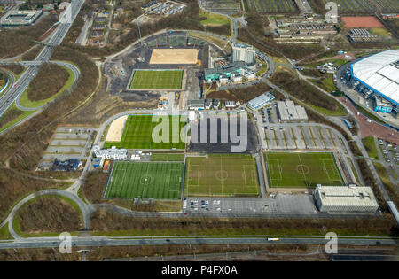 Campo Schalker, Arena su Schalke, Veltins Arena, medicos.AufSchalke Reha GmbH & Co. KG, motivi di S04 Schalke associazione con la ricostruzione di Foto Stock