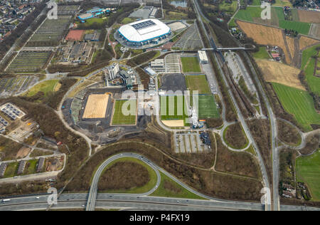 Campo Schalker, Arena su Schalke, Veltins Arena, medicos.AufSchalke Reha GmbH & Co. KG, motivi di S04 Schalke associazione con la ricostruzione di Foto Stock