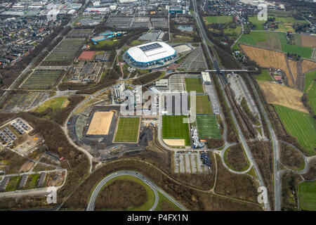 Campo Schalker, Arena su Schalke, Veltins Arena, medicos.AufSchalke Reha GmbH & Co. KG, motivi di S04 Schalke associazione con la ricostruzione di Foto Stock