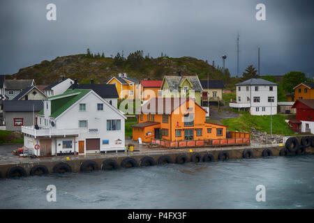 L'isola comunità di Skrova, Isole Lofoten in Norvegia. Foto Stock