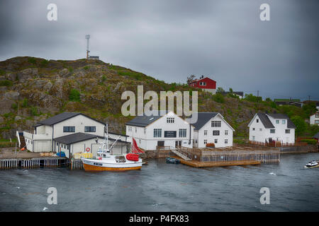 L'isola comunità di Skrova, Isole Lofoten in Norvegia. Foto Stock