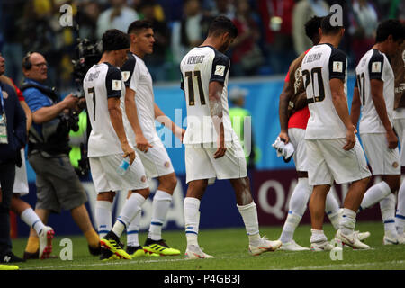San Pietroburgo, Russo. Il 22 giugno, 2018. 22.06.2018. San Pietroburgo, Russo:delude COSTARICA alla fine della Coppa del Mondo FIFA Russia 2018, Gruppo E, la partita di calcio tra Brasile V COSTARICA a San Pietroburgo Stadium. Credit: Indipendente Agenzia fotografica/Alamy Live News Foto Stock