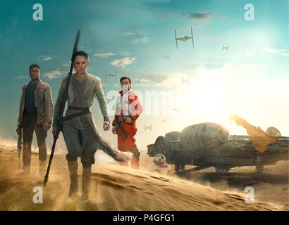 Pellicola originale titolo: Star Wars: Episodio VII-forza risveglia. Titolo inglese: Star Wars: Episodio VII-forza risveglia. Regista: J.J Abrams. Anno: 2015. Stelle: OSCAR ISAAC; JOHN BOYEGA; DAISY RIDLEY. Credito: Lucas Films/BAD ROBOT/WALT DISNEY PRODUCTIONS / Album Foto Stock