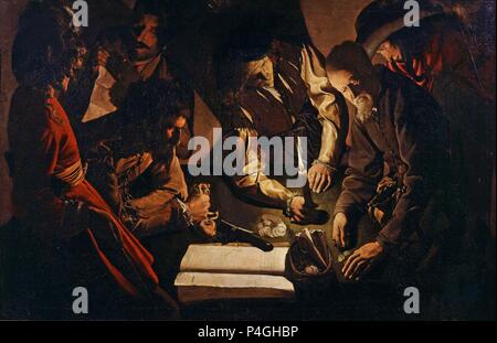 Pagamento delle imposte - 1620 - 99x152 cm - Olio su tela - francese barocco. Autore: Georges de La Tour (1593-1652). Posizione: Museo delle Belle Arti di Lviv, Ucraina. Noto anche come: LOS PRESTAMISTAS. Foto Stock