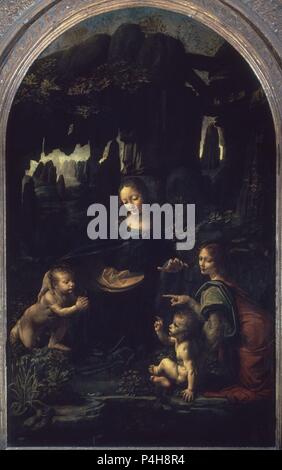"La Vergine delle Rocce", 1483-1486, olio su pannello, 199 x 122 cm. Autore: Leonardo da Vinci (1452-1519). Posizione: il museo del Louvre-dipinti, Francia. Noto anche come: LA VIERGE AUX ROCHERS. Foto Stock