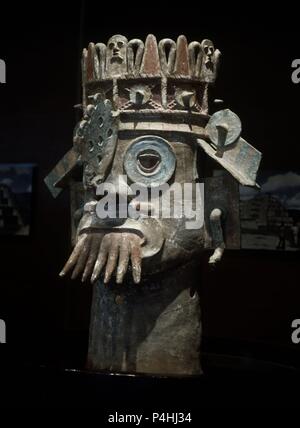 DIOS DEL AGUA - PROCEDENTE DEL AREA DE (TEHUACAN PUEBLA) - cronologia 900-1521 DC. Posizione: MUSEO NACIONAL DE ANTROPOLOGIA, CITTÀ DEL MESSICO, CIUDAD DE MEXICO. Foto Stock