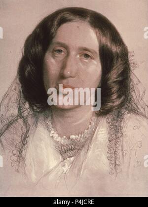 GEORGE ELIOT (1819-1880) SEUDONIMO DE MARY ANNE EVANS - ESCRITORA BRITANICA. Posizione: National Gallery di Londra, Inghilterra. Foto Stock
