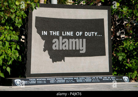 Montana Highway Patrol Memorial, Montana State Capitol, Helena, Montana Foto Stock