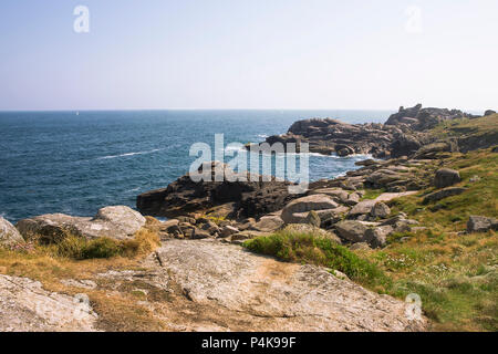 Testa di Peninnis: Piper's Hole e testa esterna, St. Mary's, isole Scilly, REGNO UNITO Foto Stock