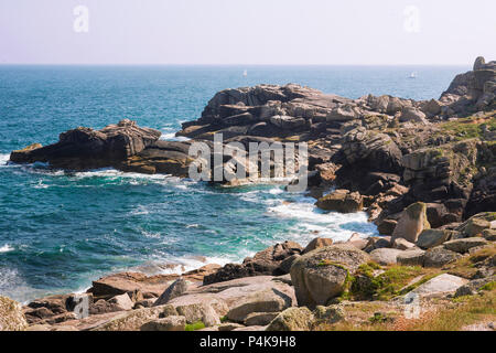 Piper's Hole e testa esterna, Testa Peninnis, St. Mary's, Isole Scilly Foto Stock