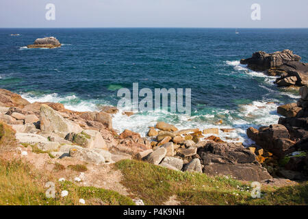 Piper's Hole e testa esterna, Testa Peninnis, St. Mary's, Isole Scilly Foto Stock