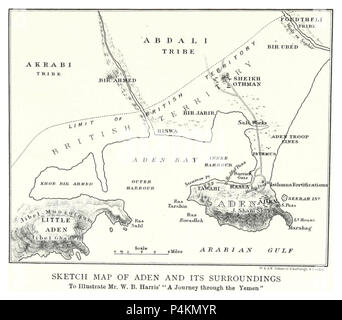 155 Schizzo di Aden e i suoi dintorni. Foto Stock