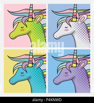 Set di pop art cartoon Illustrazione Vettoriale