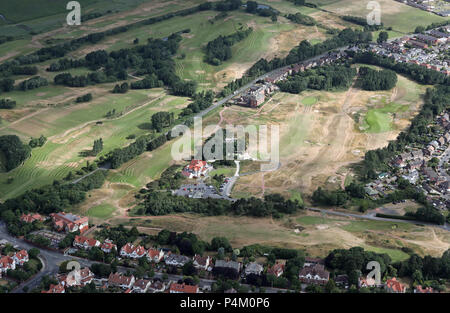 Vista aerea di Hesketh Golf Club links corso, Southport, Lancashire Foto Stock