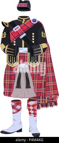 Scottish abbigliamento tradizionale illustrazione vettoriale Illustrazione Vettoriale