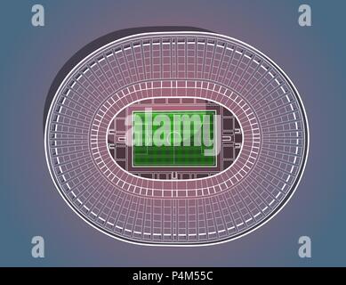 Mano bozzetto del stadio principale a Mosca. Illustrazione Vettoriale