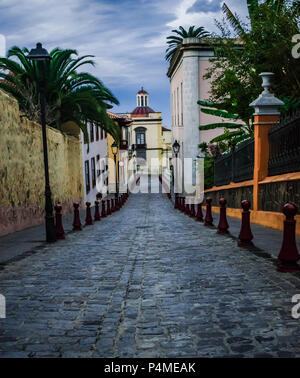 Strada di ciottoli di La Orotava, Tenerife, Isole canarie, Spagna Foto Stock