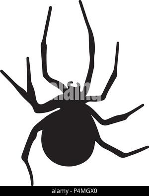 Silhouette di vettore di un ragno nero Illustrazione Vettoriale