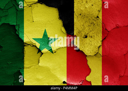 Le bandiere del Senegal e del Belgio Foto Stock