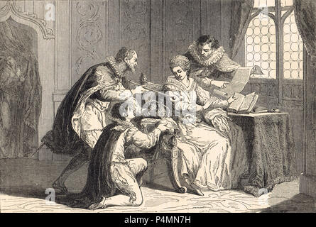 Lady Jane Grey viene offerta la corona inglese Foto Stock