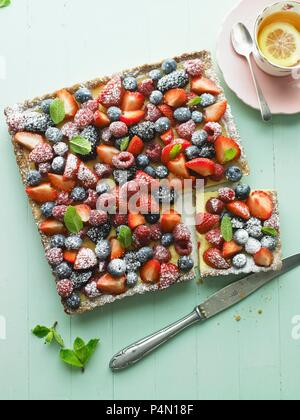 Di frutti di bosco misti Tart Foto Stock