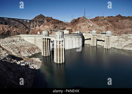 La diga di Hoover, 1935, sul fiume Colorado, Nevada, Stati Uniti Foto Stock