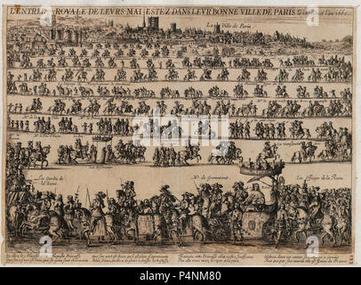1660 Entrata di Maria Teresa d'Austria (nuova moglie di Luigi XIV di Francia) in Parigi. Foto Stock