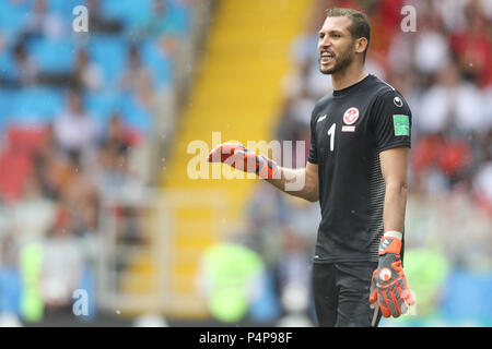 Mosca, Russia. Il 23 giugno 2018. - Ben Mustapha durante il match tra il Belgio e la Tunisia valida per il 2018 Coppa del Mondo svoltasi presso l'Arena Otkrytie (Spartak) a Mosca, in Russia. (Foto: Ricardo Moreira/Fotoarena) Credito: Foto Arena LTDA/Alamy Live News Credito: Foto Arena LTDA/Alamy Live News Foto Stock