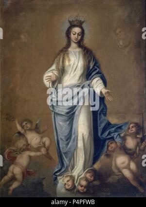 INMACULADA - siglo XVII - BARROCO ESPAÑOL. Autore: Pedro Atanasio Bocanegra (1638-1689). Posizione: Museo delle Belle Arti, Granada, Spagna. Foto Stock