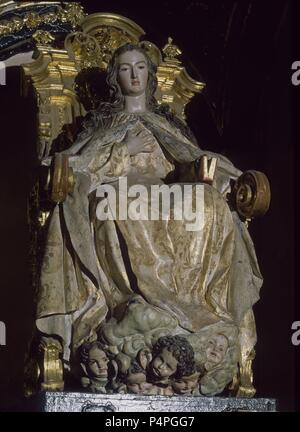 VIRGEN DE LAS MERCEDES-ESCULTURA. Autore: Diego de Mora (XVIII sec.). Posizione: Iglesia de San Ildefonso, Granada, Spagna. Foto Stock