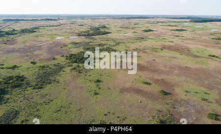 Foto aerea di Stora Alvaret su öland in Svezia (a Vickleby Alvar). La zona piatta è meglio visto dal di sopra. Foto Stock