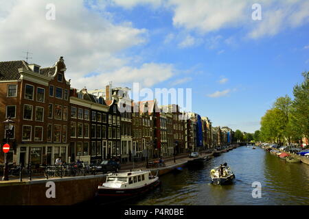 Canale di Amsterdam, Amsterdam Paesi Bassi. Foto Stock