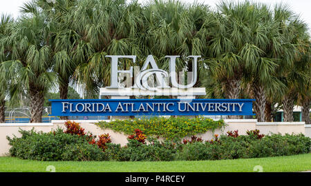 Florida Atlantic University, Davie campus entrata segno - Davie, Florida, Stati Uniti d'America Foto Stock