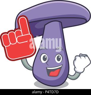 Dito di schiuma fungo blewit mascotte cartoon Illustrazione Vettoriale