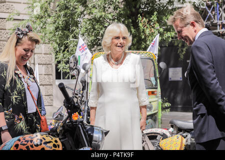 Di SUA ALTEZZA REALE IL PRINCIPE DI GALLES la duchessa di Cornovaglia, Presidente comune della famiglia di elefante, lancia ufficialmente il Concours d'éléphant Foto Stock