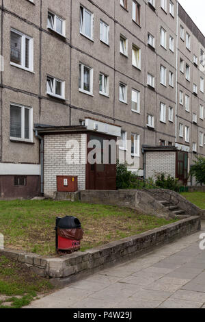 Szczecin, Polonia, abbandonati edificio prefabbricato Foto Stock