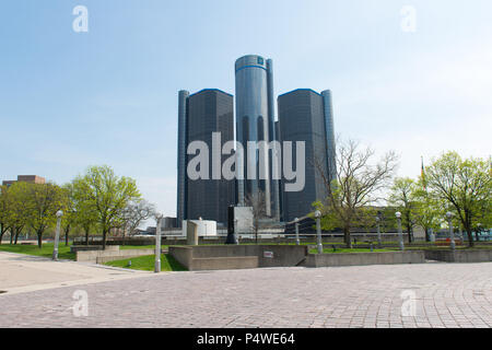 GM Renaissance Center, rencen in Detroit Michigan STATI UNITI Foto Stock