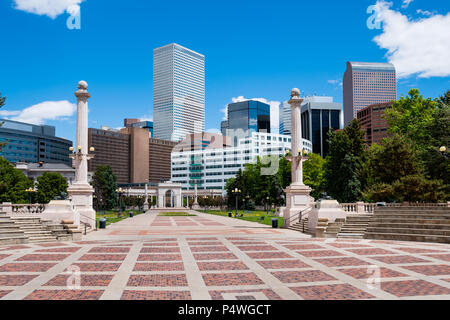 Edifici nel centro cittadino di Denver in Colorado Foto Stock